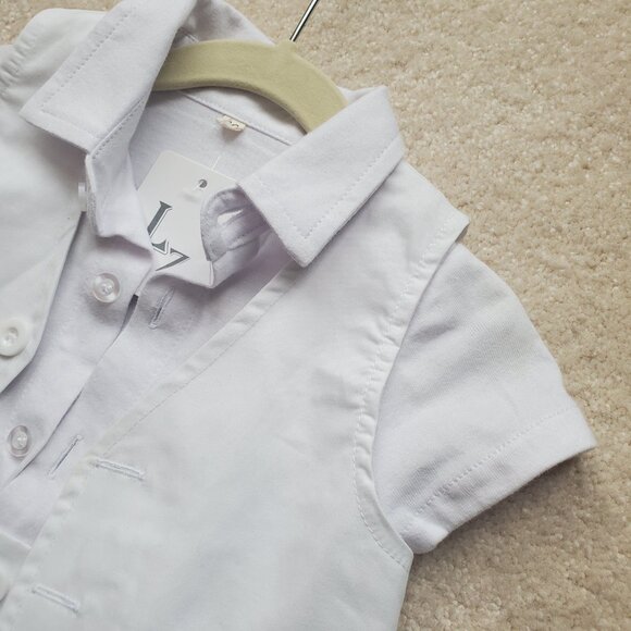 Laurenza's Éden Baptism Christening Off-White Romper Set with Bow-Tie SZ 3-6M - Picture 9 of 14